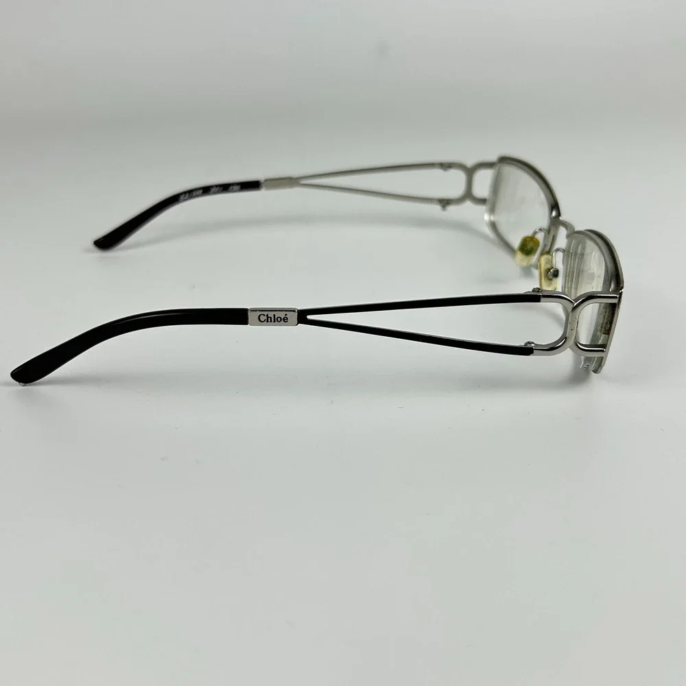 Chloe CL1208 C03 Unisex Eyeglasses Frame Silver‎ & Black Full Rim 51-19-130 mm